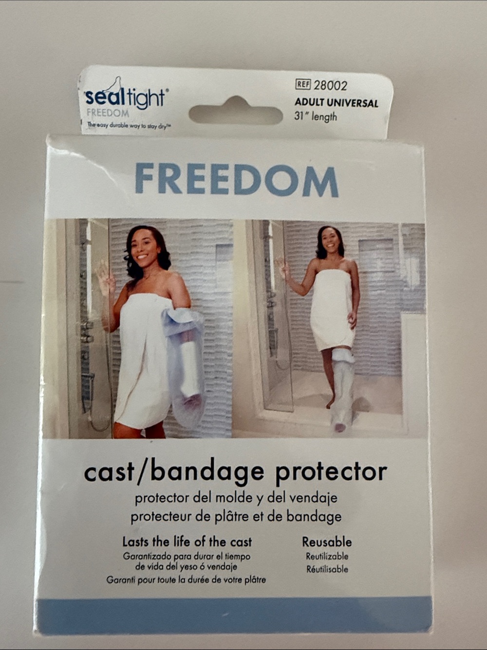 Freedom White Cast & Bandage Protector - Adult Universal 31” length. Reusable